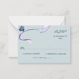 Carte De Correspondance Exemple classique violet vert RSVP