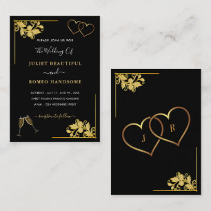 Carte De Correspondance Exemple de carton d'invitation de mariage en or no