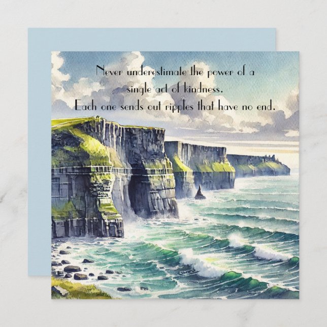 Carte De Correspondance Falaises de Moher, Irlande & Citation (Devant / Derrière)