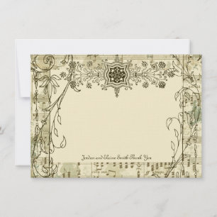 Carte De Correspondance Fancy Antique Music Personnalisée Merci Notes