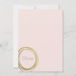 Carte De Correspondance Faux Gold Abstrait Circle Design avec nom
