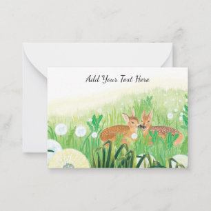 Carte De Correspondance Fawns en Grass Tall Personnalisable