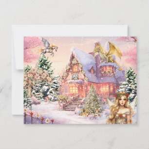 Carte De Correspondance Fée de Noël magique et capricieuse