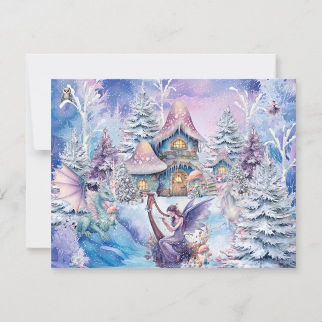 Carte De Correspondance Fée de Noël Magique et Fantaisiste (Devant)