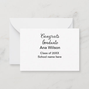 Carte De Correspondance félicitations diplômé ajouter nom classe année sco