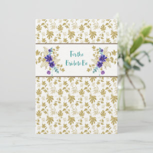 Carte De Correspondance Félicitations Douche ou Mariage Gold Purple
