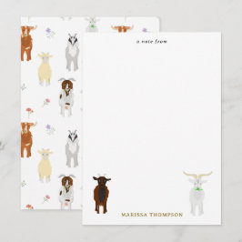 Carte De Correspondance Ferme d'animaux de compagnie chèvres mignonnes