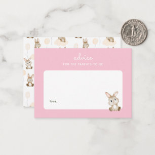 Carte De Correspondance Fête de Naissance de Lapin Bébé Rose Conseils de P