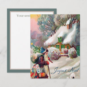 Carte De Correspondance fête vintage Noël Père Noël Holiday