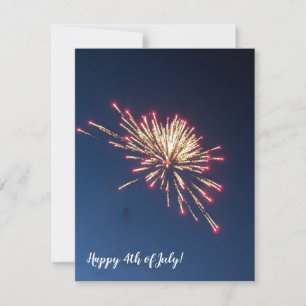 Carte De Correspondance Feu d'artifice le 4 juillet