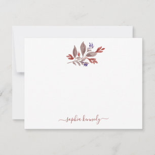 Carte De Correspondance Feuilles d'automne en terre cuite aquarelle person