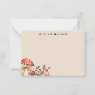 Carte De Correspondance Feuilles d'automne et champignons Personnalisés