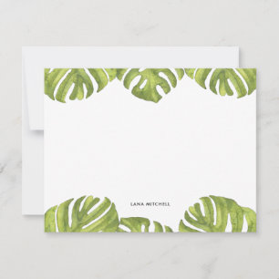 Carte De Correspondance Feuilles de palmiers verts tropicaux