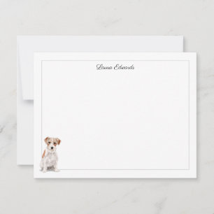 Carte De Correspondance Fil Haired Jack Russell Frontière gris Personnalis