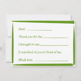 Carte De Correspondance Fill-In-The-Blank "Handwritten" Thank You Notes