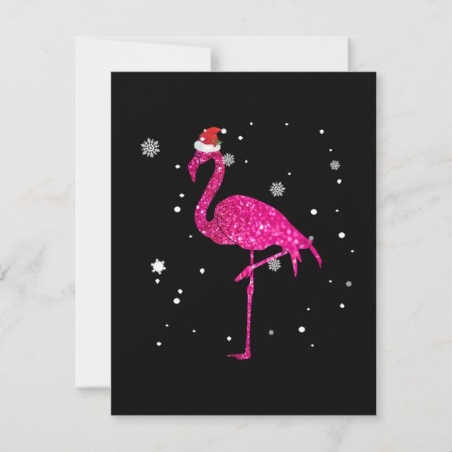 Carte De Correspondance Flamant Rose de Noël Essentiel (Devant)