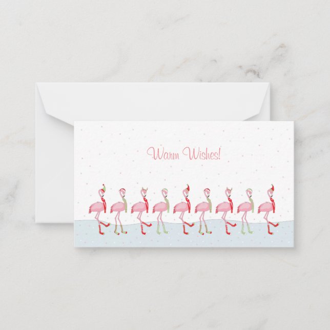 Carte De Correspondance Flamingo de Noël (Devant)