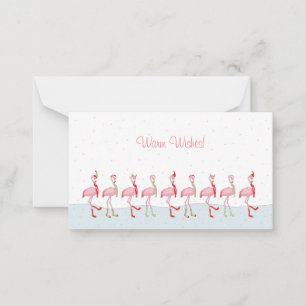Carte De Correspondance Flamingo de Noël