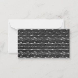 Carte De Correspondance Flèche de flèche gris bohème style Abstrait