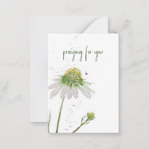 Carte De Correspondance Fleur aquarelle peinte à la main Priez Pour Vous