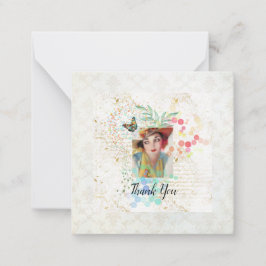 Carte De Correspondance Fleur de laine Art déco