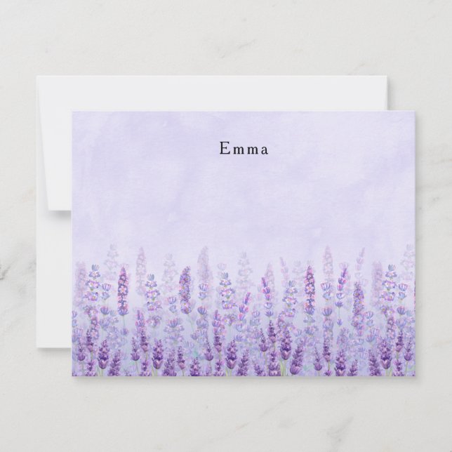 Carte De Correspondance Fleur de lavande moderne violet blanc (Devant)