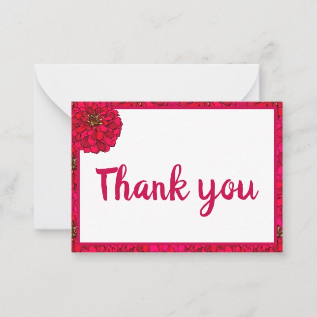 Carte De Correspondance Fleur de Zinnia (Devant)