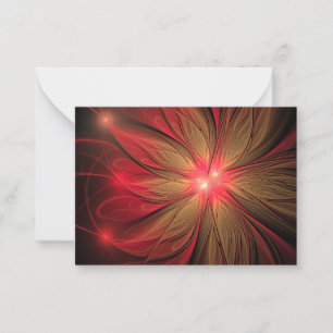 Carte De Correspondance Fleur fractale de fansy rouge