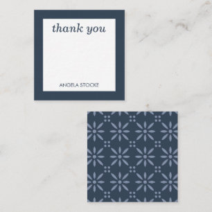 Carte De Correspondance Fleur Rétro Bleue Personnalisée