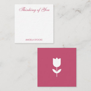 Carte De Correspondance Fleur rose blanche personnalisée