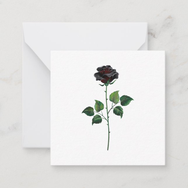 Carte De Correspondance Fleur rose noire (Devant)