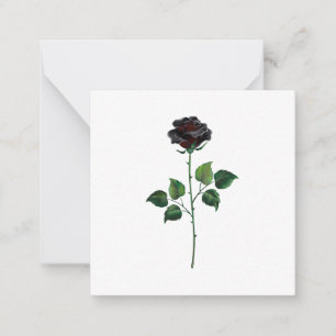 Carte De Correspondance Fleur rose noire