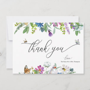 Carte De Correspondance Fleur sauvage aquarelle Merci floral