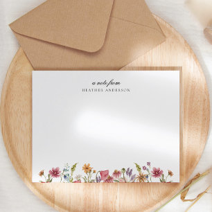 Carte De Correspondance Fleur sauvage Garden Floral Papeterie personnalisé