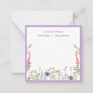 Carte De Correspondance Fleur sauvage Personnalisé Une Note De