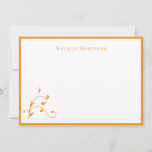 Carte De Correspondance Fleur stylisée orange abstraite personnalisée