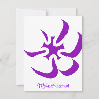 Carte De Correspondance Fleur Violette Abstraite