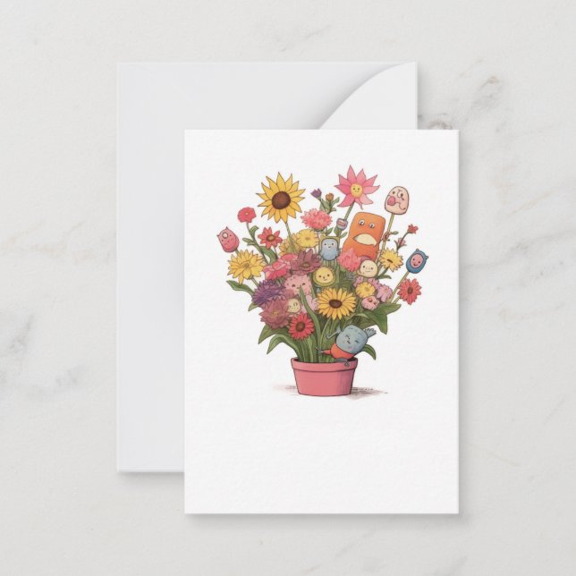 Carte De Correspondance Fleurs, bouquet, pot de fleurs (Devant)