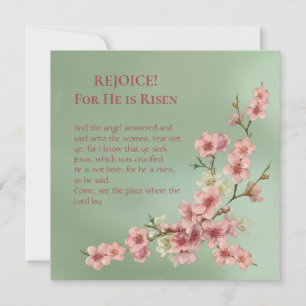 Carte De Correspondance Fleurs de cerisiers en rose et Turquoise