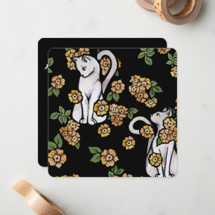 Carte De Correspondance Fleurs de chats blancs