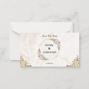 Carte De Correspondance Fleurs de couleur rouge et blanc Mariage à l'aquar