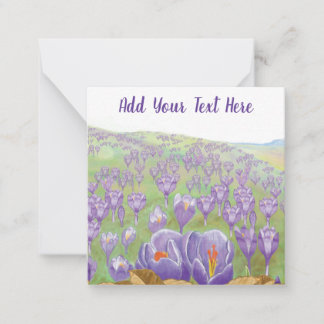 Carte De Correspondance Fleurs de Crocus pourpres sur Spring Hill personna