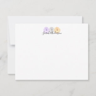 Carte De Correspondance Fleurs de marguerite jaune violet personnalisées