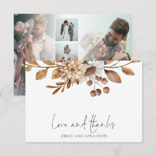 Carte De Correspondance Fleurs de Terracotta 5 Photo Mariage Amour Merci