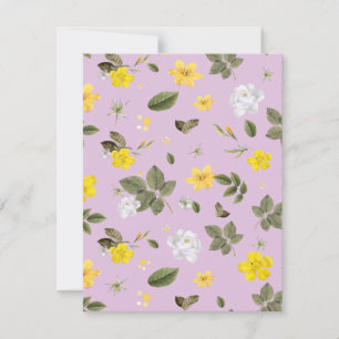 Carte De Correspondance Fleurs jaunes et roses blanches 5