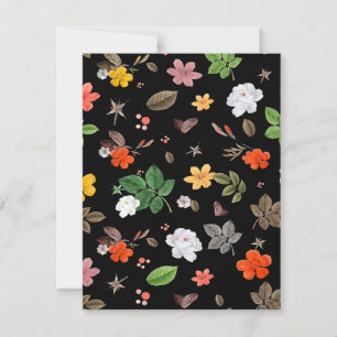 Carte De Correspondance Fleurs jaunes et roses blanches 8