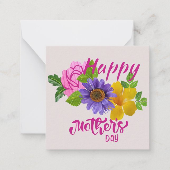 Carte De Correspondance Fleurs pour la Fête des mères (Devant)