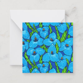 Carte De Correspondance Fleurs Puya Bleues Botanique Tropical Floral