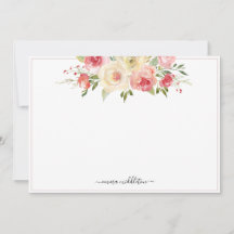 Fleurs roses personnalisées Aquarelle Florale