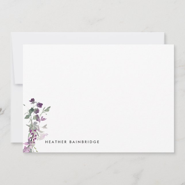 Carte De Correspondance Fleurs sauvages Lilac Personnalisées (Devant)